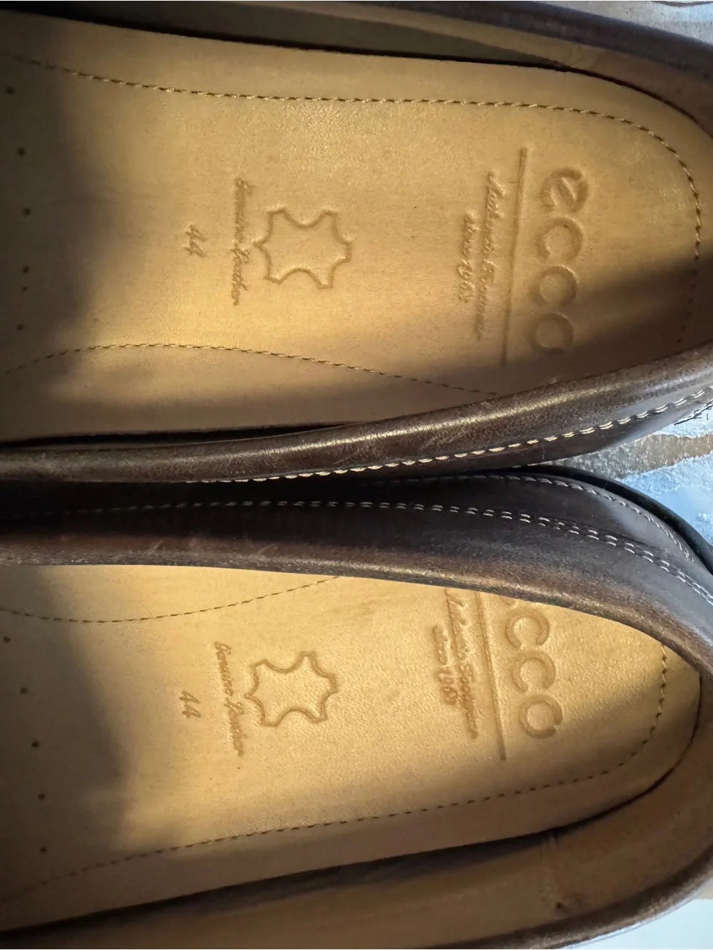 Ecco Men’s Dark Brown Leather Slip-On Loafers size 44